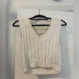 Abercrombie & Fitch Ivory Knit Sweater Vest